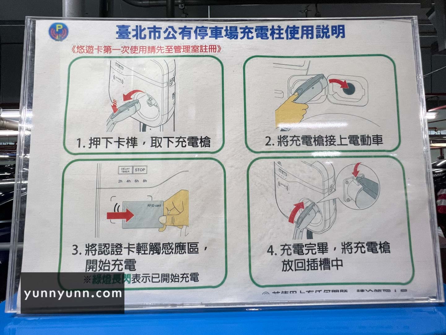 台北市停車場充電使用